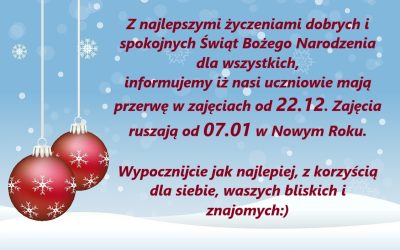 Przerwa Świąteczna – Merry Christmas