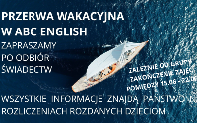 Przerwa wakacyjna w ABCENGLISH